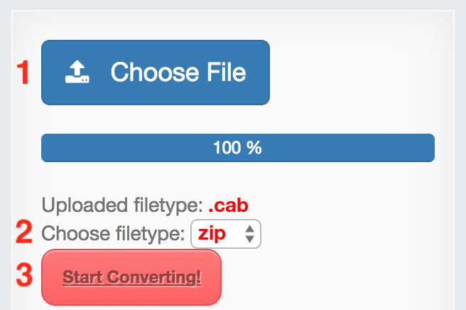How to convert CAB files online to ZIP